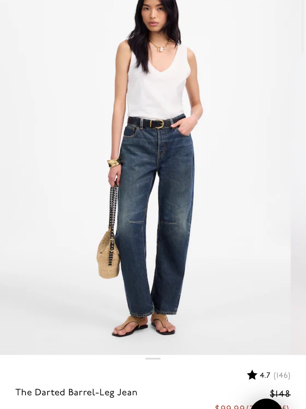 Madewell The Darted Barrel Leg Jean